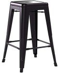 Set of 4 Black Stackable Bar Stools