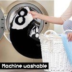 HYPEECE Angry 8 Ball Rug, 24" Cool Rugs 8 Ball Hypebeast Rug, Black Round Rug for Bedroom, Flocking Soft Aesthetic Rug for Living Room Decor, Y2k Rug, Hypebeast Room Decor (24"x24")