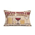 Fukeen Cotton Linen Waist Lumbar Throw Pillow Cases Wine Group Therapy Words Pillow Cover Home Bar Decor Beer Lover Gifts 12”x20” Rectangle Cushion Cover for Bedding Chair (Practiced Here Drink)