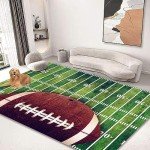 kksme Large Area Rug Carpet Floor Washable Mats Rugs 5'x6' for Living Room Bedroom Home Decor American Football Rugby