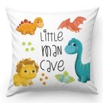 Dinosaur Throw Pillow Covers, Dinosaur Lover Gift,Little man cave in Dinosaur, Christmas Decorative Throw Pillow Cover, Soft Plush Flannel Fluffy Couch Pillow Covers for Sofa Living Room Home Decor