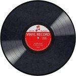 keepcute Music Record Black Round Area Rug for Bedroom Living Room Study Playing,Non-Slip Floor Mat Carpet Home Decor Rugs, 3' Diameter