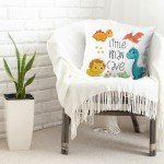 Dinosaur Throw Pillow Covers, Dinosaur Lover Gift,Little man cave in Dinosaur, Christmas Decorative Throw Pillow Cover, Soft Plush Flannel Fluffy Couch Pillow Covers for Sofa Living Room Home Decor