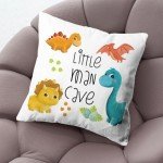 Dinosaur Throw Pillow Covers, Dinosaur Lover Gift,Little man cave in Dinosaur, Christmas Decorative Throw Pillow Cover, Soft Plush Flannel Fluffy Couch Pillow Covers for Sofa Living Room Home Decor