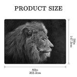 9CH Art Lion Area Rug Head Black Area Rugs Mat for Living Room Bedroom Non Slip Black Floor Rugs Carpet Home Indoor Decoration 7' X 5'
