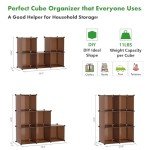C&AHOME Cube Storage Organizer, 6-Cube Shelves Units, Closet Cabinet, DIY Plastic Modular Book Shelf, Ideal for Bedroom, Living Room, Office, 36.6" L x 12.4" W x 36.6" H Cocoa UPCS06C