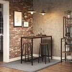 Industrial Bar Stools with Adjustable Feet - Set of 2