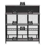 GDLF Home Bar Unit Mini Bar Liquor Bar Table with Storage and Footrest for Home Kitchen Pub (Grey)