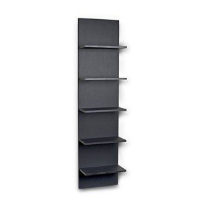 Danya B. Decorative Wall Mount Vertical Shelving Unit – Modern Column Shelves (Black)