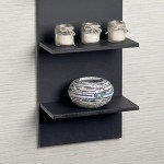 Danya B. Decorative Wall Mount Vertical Shelving Unit – Modern Column Shelves (Black)