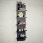 Danya B. Decorative Wall Mount Vertical Shelving Unit – Modern Column Shelves (Black)