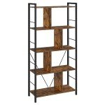 VASAGLE Bookshelf, 5-Tier Bookcase, Storage Shelving Unit, Display Shelf with Open Compartments for Living Room, Home Office, Bedroom, Industrial, Rustic Brown and Black ULBC121B01