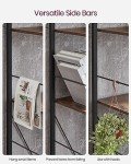 VASAGLE Bookshelf, 5-Tier Bookcase, Storage Shelving Unit, Display Shelf with Open Compartments for Living Room, Home Office, Bedroom, Industrial, Rustic Brown and Black ULBC121B01