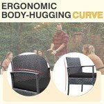 PROHIKER 3 PCS Patio Rattan Conversation Chairs Set, Outdoor Patio Furniture Balcony Furniture Set, Wicker Patio Set for Garden Porch Balcony Yard, Black