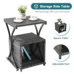 OC Orange-Casual 6 Piece Patio Furniture Conversation Set with Ottoman, Outdoor Grey Wicker Chair and Table Set, Balcony Furniture for Apartments, White