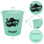 Juegoal Yard Pong Glow in Dark, Outdoor Giant Games Game Set with Noctilucent Buckets & Balls, Including 12 4 Cup Throwing for Beach, Camping, Lawn and Backyard