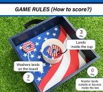 Outdoor Games Wooden Washer Toss Game with 8 Washers Board Games