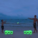 Juegoal Yard Pong Glow in Dark, Outdoor Giant Games Game Set with Noctilucent Buckets & Balls, Including 12 4 Cup Throwing for Beach, Camping, Lawn and Backyard