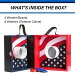 Outdoor Games Wooden Washer Toss Game with 8 Washers Board Games