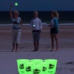 Juegoal Yard Pong Glow in Dark, Outdoor Giant Games Game Set with Noctilucent Buckets & Balls, Including 12 4 Cup Throwing for Beach, Camping, Lawn and Backyard