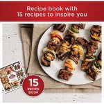 Ninja AG301 Foodi 5-in-1 Indoor Grill with Air Fry, Roast, Bake & Dehydrate, Black/Silver, 4-Quart Crisper Basket & 6-Quart Cooking Pot