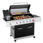 Royal Gourmet GA6402H 6-Burner Propane Gas Grill with Sear Burner and Side Burner, 74,000 BTUs, Cabinet Style Outdoor BBQ Grill for Barbecue Grilling & Backyard Cooking, Black