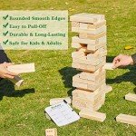 Olsa Giant Tumble Tower 57PCS Wooden Block Stacking Yard Games with Carrying Bag Classic Indoor & Outdoor Games for Adults and Family Party Games for Backyard Lawn Beach Camping (Over 4.2 Ft)