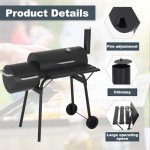 FDW Charcoal Grills 43-inch Outdoor Grill,Multiple People BBQ Grill with Double Grill Mesh Design,Smoker Grill for Camping,Outdoor Backyard,Patio and Parties,Black