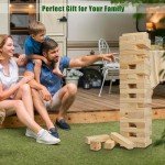Olsa Giant Tumble Tower 57PCS Wooden Block Stacking Yard Games with Carrying Bag Classic Indoor & Outdoor Games for Adults and Family Party Games for Backyard Lawn Beach Camping (Over 4.2 Ft)
