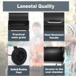 FDW Charcoal Grills 43-inch Outdoor Grill,Multiple People BBQ Grill with Double Grill Mesh Design,Smoker Grill for Camping,Outdoor Backyard,Patio and Parties,Black