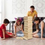 Olsa Giant Tumble Tower 57PCS Wooden Block Stacking Yard Games with Carrying Bag Classic Indoor & Outdoor Games for Adults and Family Party Games for Backyard Lawn Beach Camping (Over 4.2 Ft)