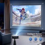 4K Projector with Wifi and Bluetooth, ELEPHAS Outdoor Movie Projector with NETFLIX/Prime Video/YouTube Built-in, 100,000+ Apps Supported, Video Projector Compatible with HDMI/USB/iOS/Android/Windows