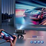 4K Projector with Wifi and Bluetooth, ELEPHAS Outdoor Movie Projector with NETFLIX/Prime Video/YouTube Built-in, 100,000+ Apps Supported, Video Projector Compatible with HDMI/USB/iOS/Android/Windows