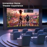 4K Projector with Wifi and Bluetooth, ELEPHAS Outdoor Movie Projector with NETFLIX/Prime Video/YouTube Built-in, 100,000+ Apps Supported, Video Projector Compatible with HDMI/USB/iOS/Android/Windows