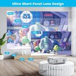 Mini Projector, HD Portable Projector 1080P Full HD Supported, Movie Projector Compatible with Smartphone & Tablet TV Stick Laptop HDMI USB AV, White