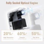 [Electric Focus] GROVIEW Mini Projector, Fully Sealed Portable Projector with Bluetooth, 75% Zoom & Low Noise, Movie Projector for Phone/Laptop/Stick/HDMI/USB