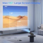 Mini Projector With WiFi and Bluetooth, 180° Rotatable Portable Projector, 130" Smart Projector with Android TV 11.0, 1080P Support 4K Decoding, 2.4G/5G WiFi6, Auto Keyston for Home Theater, Iron Grey