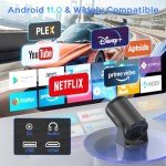 Mini Projector With WiFi and Bluetooth, 180° Rotatable Portable Projector, 130" Smart Projector with Android TV 11.0, 1080P Support 4K Decoding, 2.4G/5G WiFi6, Auto Keyston for Home Theater, Iron Grey