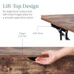 Best Choice Products Lift Top Coffee Table, Wooden Mid-Century Modern Multifunctional Accent Table for Living Room w/Hidden Storage, 2 Cubbies, Removable Shelf - Brown