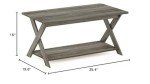 Furinno Modern Simplistic Criss-Crossed Coffee Table, 35.4 in x 19.6 in x 16 in, French Oak Grey