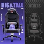 COLAMY Big and Tall Gaming Chair 400lbs-Computer Gamer Chair, Ergonomic Executive Office Chair, High Back PC Chair with Wide Seat for Adult Black