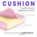 N-GEN GAMING Video Gaming Chair with Footrest High Back Ergonomic Comfortable Office Computer Desk with Lumbar Support Height Adjustable with PU Leather Recliner for Adults Women Men (Pink)