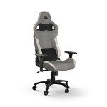 Corsair T3 Rush Fabric Gaming Chair (2023) – Racing-Inspired Design – Soft Fabric Exterior – Padded Neck Cushion – Memory Foam Lumbar Support – Adjustable Seat Height – Gray and White