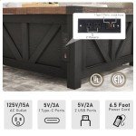 Farmhouse Lift Top Coffee Table with Storage & USB