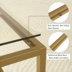 SAYGOER Gold Coffee Table Glass Modern Coffee Tables for Small Space Simple Square Center Table for Living Room Home Office 26.7 x 26.7 x 15.7, Easy Assembly