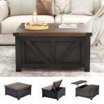 Farmhouse Lift Top Coffee Table with Storage & USB