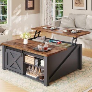 Mancave Lift Top Coffee Table with Hidden Storage