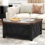 Farmhouse Lift Top Coffee Table with Storage & USB