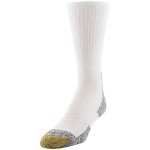 GOLDTOE Men's Rebound Cushion Short Crew Socks, 6-Pairs, White, Shoe Size: 6-12.5