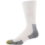 GOLDTOE Men's Rebound Cushion Short Crew Socks, 6-Pairs, White, Shoe Size: 6-12.5